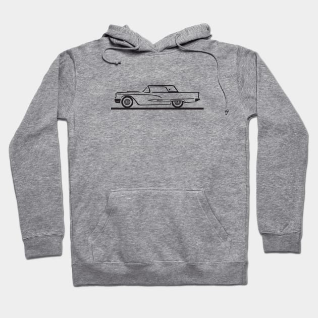 1958 Ford Thunderbird Hard Top Hoodie by PauHanaDesign